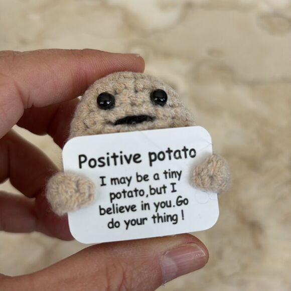 NEW! Positive Potato Motivational Emotional Support Crochet Ornament - Picture 7 of 7